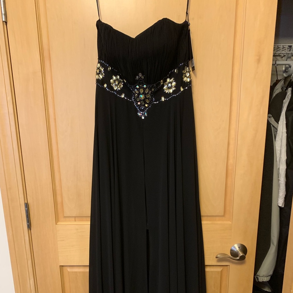 Bicici Black Stoned Chiffon Dress